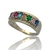 Anillo de Plata 925 y Oro 18Klts Multicolor. - karinjoyas