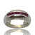 Anillo de Plata 925 Medio sin Fin Bombe con Rubies Carre.