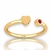 Anillo Love You de Rubi Natural Birmano en Oro Amarillo 18klts.