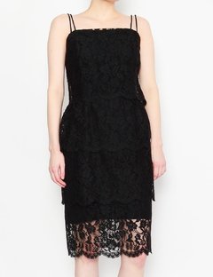 vestido de encaje negro 60s - comprar online