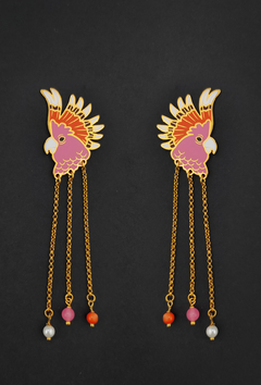 Aretes Cacatúa Rosa