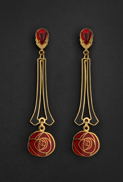 Aretes Rosa Mackintosh Largos