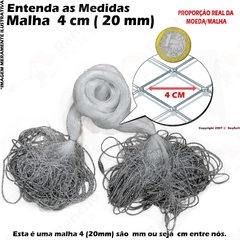 Rede Redinha Pronta Pesca Lambari Piava 5mts Fio 20 Escolha sua malha: 12mm (2,4cm) à 50mm (10cm) - loja online