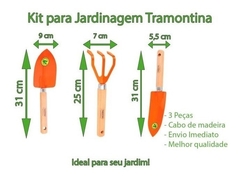 Kit Conjunto De Jardinagem Tramontina 3 Peças Cabo Madeira - comprar online