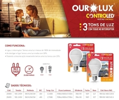 Lâmpada Controled 3 Tons 9w E27 Bivolt Branco Frio Ourolux - loja online