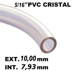 Mangueira de Nível Pvc Cristal Transparente 5/16" Parede 1mm 1mt