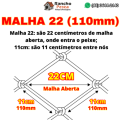 Redinha Pega Peixe Pronta 70M Malha 22cm 50x110x16 - comprar online