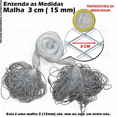 Rede Redinha Pesca Pronta Lambari Malha 3 (15mm) 80 Metros 20X15X48X80M