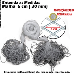 Rede Redinha 50mt Tainha Fio 0,20 Pronta Malha 6cm (30mm) 20X30X48X50M