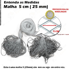Imagem do Rede Redinha Pronta Pesca Lambari Piava 5mts Fio 20 Escolha sua malha: 12mm (2,4cm) à 50mm (10cm)