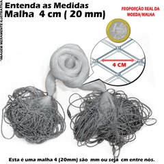 Redinha Fio 20 Pescaria 50mt Malha 2.0 (4cm Aberta) 1,92m REDINHA 20X20X48X50M