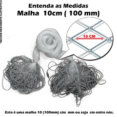 Rede Pesca Pronta Malha 10cm (50mm) Fio 35 4,80m Altura 50 Metros Promoção