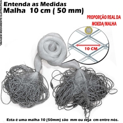 Rede Redinha Pronta Malha 10cm (50mm) 12mts fio 40 2,40mt 40X50X24X12M