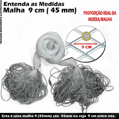 Rede Redinha Pronta Pesca Lambari Piava 5mts Fio 20 Escolha sua malha: 12mm (2,4cm) à 50mm (10cm) - RANCHO PESCA