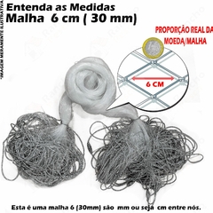 Rede Redinha Pesca Pronta Lambari Malha 6cm (30mm) 15M