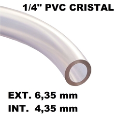 Mangueira de Nível Pvc Cristal Transparente 1/4" Parede 1mm 1 metro