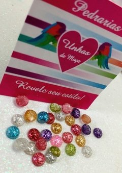 Pedra Redonda Glitter Colorida Mix 5mm com 40 unidades - comprar online