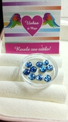 Olho de Peixe 6mm Azul com Glitter com 12 unidades