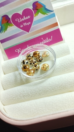 Olho de Peixe 6mm Dourado com Glitter com 12 unidades - comprar online