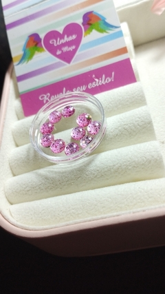 Olho de Peixe 6mm Rosa com Glitter com 12 unidades - comprar online