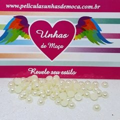 Meia pérola Creme Escuro 4mm com 50 unidades