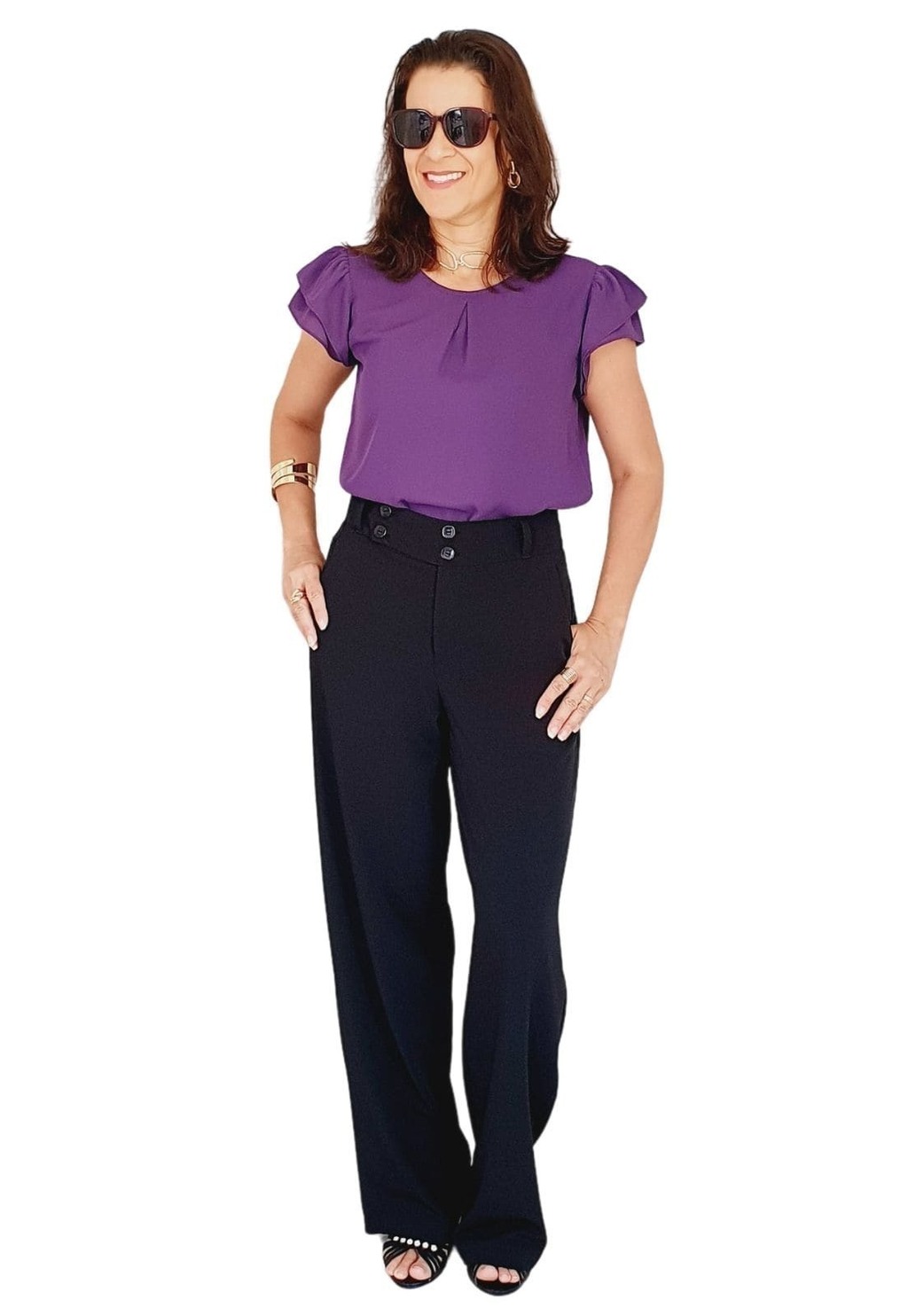 Blusa em Crepe Mania de Sophia Talita Violeta