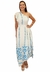 Vestido Longo Mania de Sophia Suzy Off White e Azul Estampado - loja online