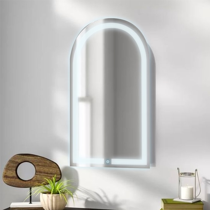 Espelho Moderno Touch Screen Capela com 2 LEDS Luzes Direta Para Banheiro,  Penteadeira, Salão de Beleza e Lojas