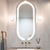 Espelho Moderno Touch Screen Oval com LED Luz Direta Para Banheiro, Penteadeira, Salão de Beleza e Lojas