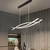 Lustre Pendente de LED Moderno Line Preto para Sala de Jantar, Quartos, Sala de Estar e Escritórios
