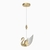Arandela Moderno Cisne Dourado Brilhante com LED Integrado para Cabeceira de Cama e Lavabos - Sindora • DCB00273 - Lustres Gênesis - A Criação do seu novo Brilho!