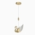 Imagem do Abajur Moderno Cisne Dourado Brilhante com LED Integrado para Escritório e Cabeceira de Cama - Sindora • DCT00274
