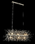 Lustre Pendente Retangular de Cristal Moderno Dente de Leão 90x30cm Cromado para Quartos, Sala de Estar e Sala de Jantar - Sindora • DCD00775