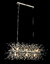 Lustre Pendente Retangular de Cristal Moderno Dente de Leão 70x30cm Cromado para Quartos, Sala de Estar e Sala de Jantar - Sindora • DCD00773