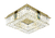 Plafon de Cristal Dourado Moderno Piper Quadrado 35x35cm LED Integrado para Quartos, Hall, Escritório e Lavabos - Sindora • DCX00755