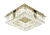 Plafon de Cristal Dourado Moderno Piper Quadrado 45x45cm LED Integrado para Quartos, Hall, Escritório e Lavabos - Sindora • DCX00757