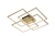 Plafon Moderno Aliance Inox Dourado 85x85cm para Sala de Estar, Quarto e Sala de Jantar - Sindora • DCX01266