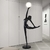 Escultura Bailarina Preta com Globo Fosco Para Hall de Entrada, Sala de Estar e Jardim de Inverno
