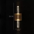Arandela de Cristal Tubo com Bolhas Slim Moderno Dourada Retangular com LED Integrado para Quarto, Sala, Cabeceira de Cama e Lavabo- Sindora •DCB02110 - Lustres Gênesis - A Criação do seu novo Brilho!