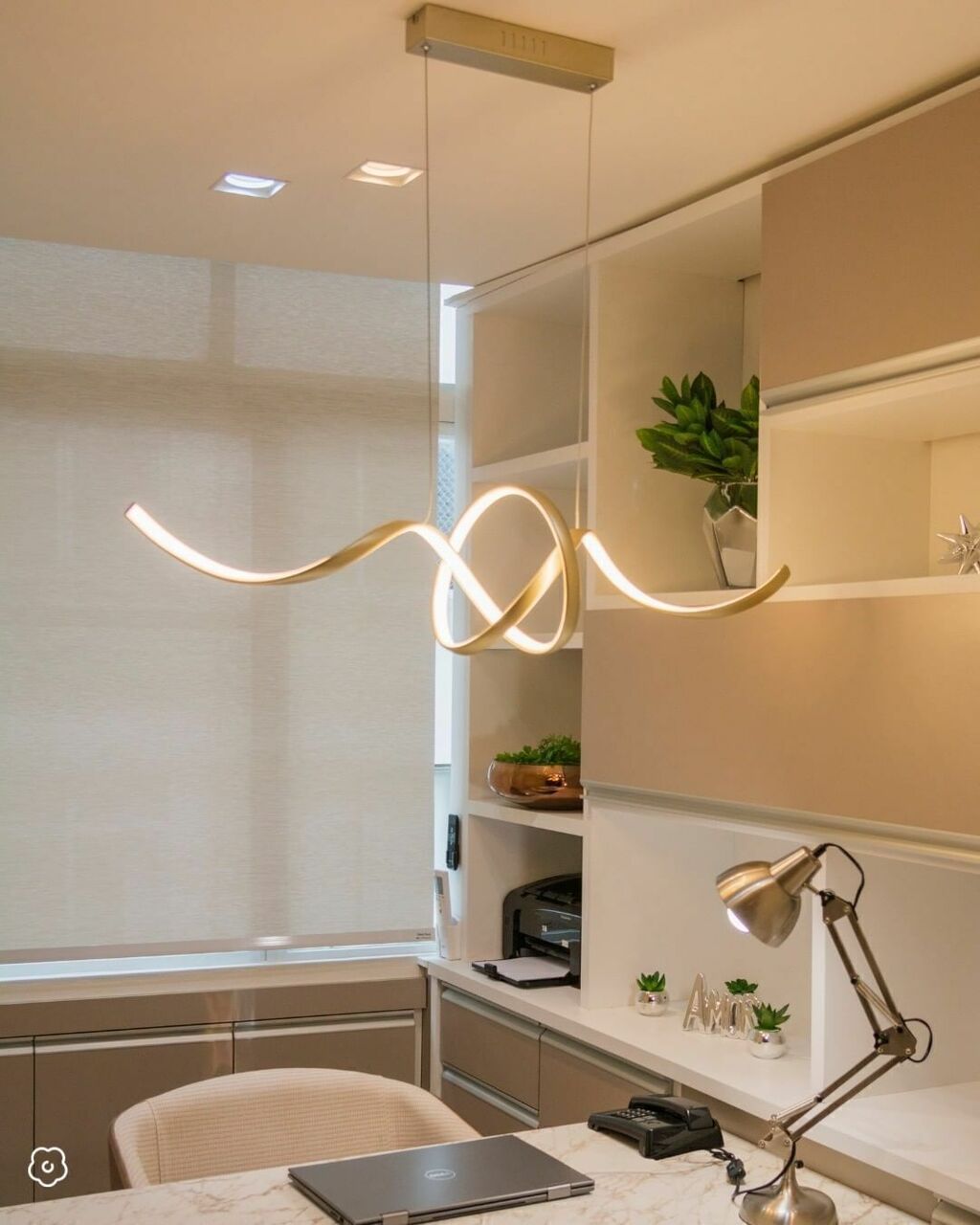 Lustre Pendente Moderno de LED Lace Dourado para Mesa de Jantar, Quartos,  Salas, Escritório e Apartamento - PD1425DO