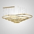 Lustre Pendente Moderno Arcos 4 anéis Ø150x120x95x70cm Dourado para Quartos, Sala de Jantar e Sala de Estar - CD20224021D