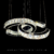 Imagem do Lustre Pendente de Cristal Chanel Aliança Dupla 2 Anéis LED para Sala de Jantar Sala de Estar e Quartos.
