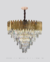 Lustre Pendente de cristal Retangular Dourado 75x35 Lux para Sala de Jantar, Quarto e Comércios - Sindora • DCD003907 - comprar online