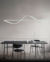 Lustre Pendente de LED Moderno Sigma Branco 120cm para Sala de Jantar, Quartos, Sala de Estar e Escritórios - Sindora • DCD03216