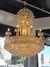 Lustre de Cristal Clássico Cuba Dourado e Cristais Transparente Ø100x150 para Sala de Jantar e Buffet - Lustres Gênesis - A Criação do seu novo Brilho!