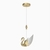 Pendente Moderno Cisne Dourado Brilhante com LED Integrado para Cabeceira de Cama e Lavabos - Sindora • DCD00272