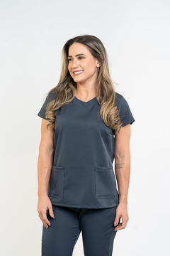 Pijama Cirúrgico Feminino Alfa Cinza Chumbo - loja online