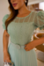 Vestido Longuete Plissado Renda Arrastão com saia em Malha - Sara na internet
