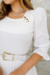 Vestido Midi Branco Plissado em Crepe Mirella - Heloise na internet