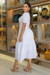 Vestido Longuete Branco Malha Lese - Bianca - comprar online